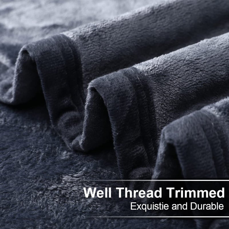EASELAND Soft Twin Size Blanket All Season Warm Fuzzy Microplush Lightweight Thermal Fleece Blankets for Couch Bed Sofa,66x90 Inches,Dark Grey - Image 5